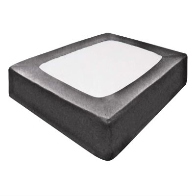 Silver Cotton Mattress Protector Encasement, Box Spring Cover Cal-King Size - 100% Egyptian Cotton Wrap Around 4 Sides Bed Skirt Box Springs up to 26 - Cal-King, Dark Grey