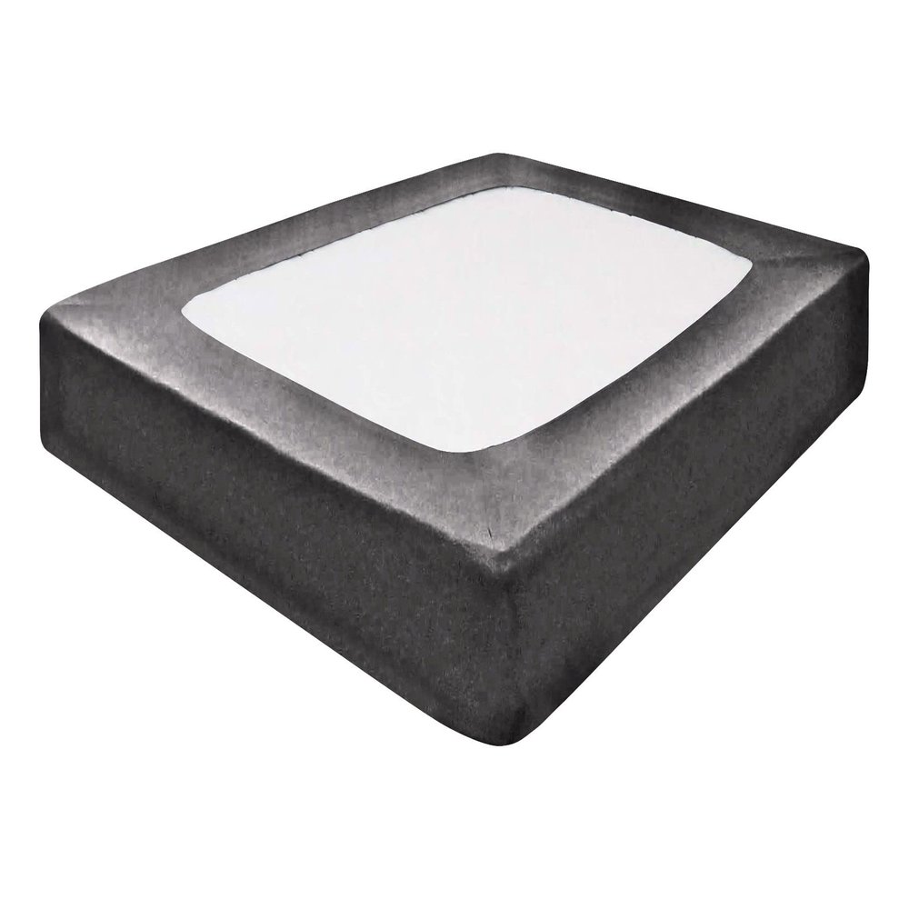 Silver Cotton Mattress Protector Encasement, Box Spring Cover Cal-King Size - 100% Egyptian Cotton Wrap Around 4 Sides Bed Skirt Box Springs up to 26 - Cal-King, Dark Grey