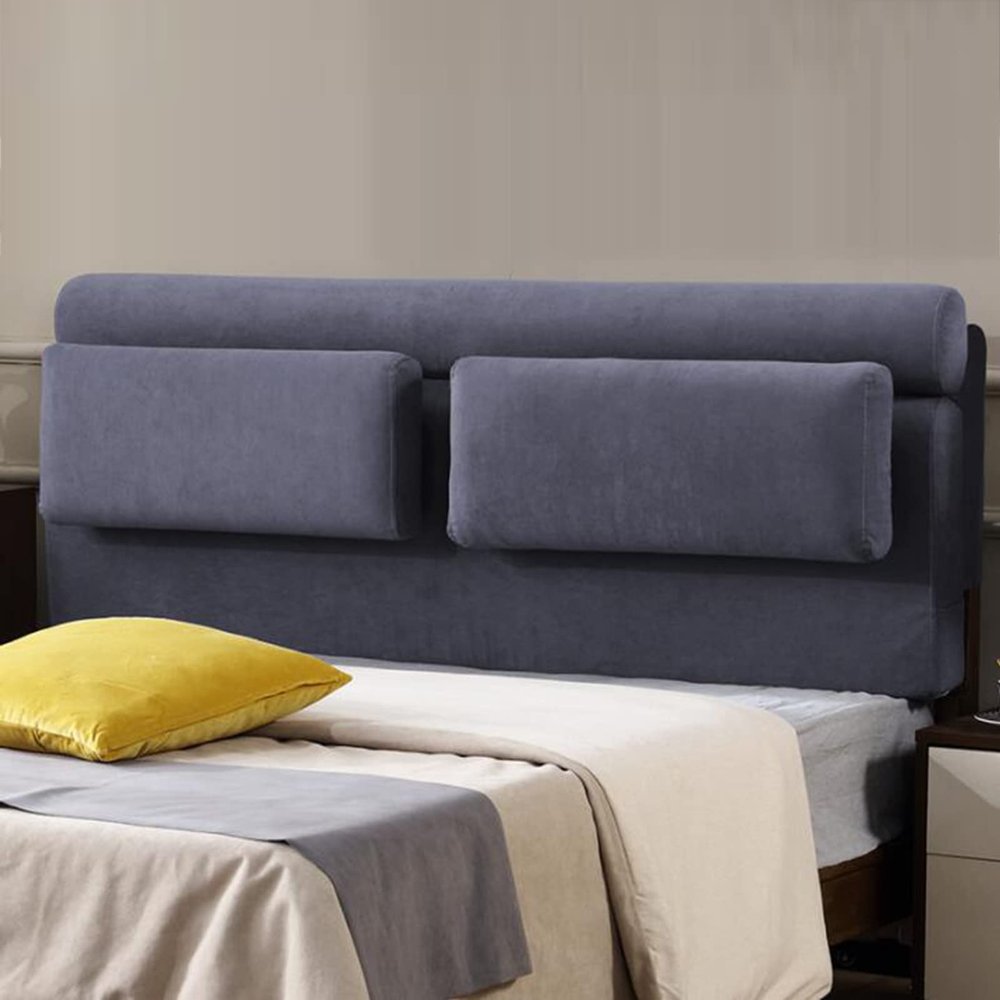 Adjustable Rectangle Headboard Backrest Upholstered Support Reading Wedge Pillow Lumbar Bolster Headrest for Day Bed Bunk Bed Removable Cover,B,No headboard 70.8"/180cm