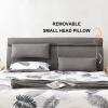Adjustable Rectangle Headboard Backrest Upholstered Support Reading Wedge Pillow Lumbar Bolster Headrest for Day Bed Bunk Bed Removable Cover,B,No headboard 70.8"/180cm view 4