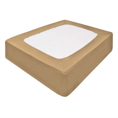 Silver Cotton Mattress Protector Encasement, Box Spring Cover King Size - 100% Egyptian Cotton Wrap Around 4 Sides Bed Skirt Box Springs up to 26 - King, Taupe
