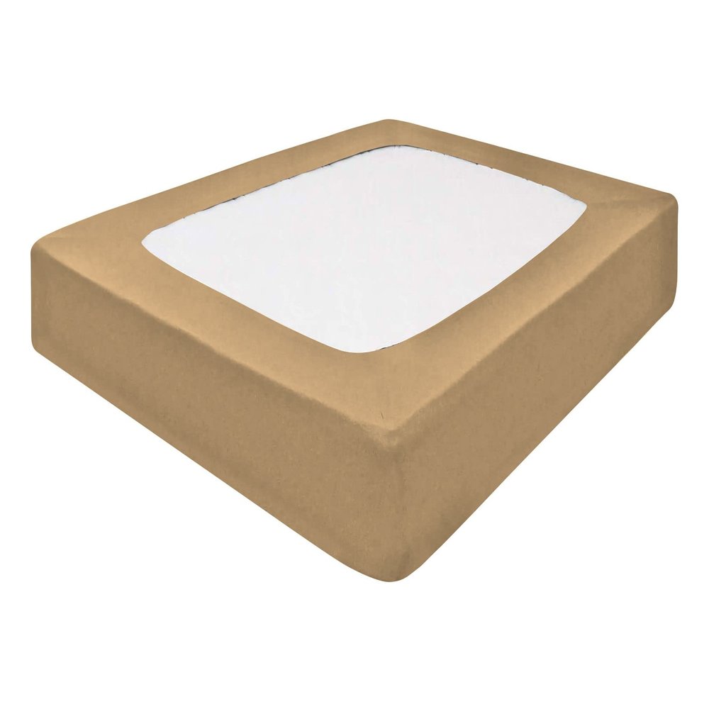 Silver Cotton Mattress Protector Encasement, Box Spring Cover King Size - 100% Egyptian Cotton Wrap Around 4 Sides Bed Skirt Box Springs up to 26 - King, Taupe