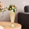 10 Pcs Gold Flowers Vases for Centrepieces, 25cm/9.8" Tall Metal Wedding Table Centerpiece Decoration for Reception, Home Vase Flower Stand for Ceremony Events Anniversary (13.8x25cm, 5.4x9.8in) view 2