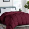 COHOME Premium Oversized Queen Size Comforter, All-Season Quilted Down Alternative Duvet Insert, Luxury Hotel GentleSoft Comforter with Anti-Clump Tech & 8 Tabs - Reversible - Burgundy 98x98 inches view 1