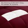 COHOME Premium Oversized Queen Size Comforter, All-Season Quilted Down Alternative Duvet Insert, Luxury Hotel GentleSoft Comforter with Anti-Clump Tech & 8 Tabs - Reversible - Burgundy 98x98 inches view 3