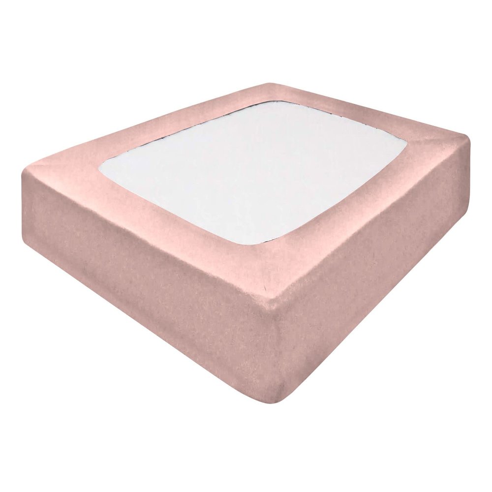 Silver Cotton Mattress Protector Encasement, Box Spring Cover Queen Size - 100% Egyptian Cotton Wrap Around 4 Sides Bed Skirt Box Springs up to 24 - Queen, Blush