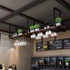 Ceiling Wine Glass Rack With Shelf - Hanging Solid Wood Plant Stand - Wall Mounted Iron Art Wine Bottle Holder, European Style Ceiling Mounted Kitchen Single Level Display Stand ( Size : 140*30*50CM ) view 3