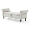 FRITHJILL 63 Inch Upholstered Flip Top Storage Bench, Rectangular Armed Sofa Stool view 1