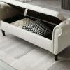 FRITHJILL 63 Inch Upholstered Flip Top Storage Bench, Rectangular Armed Sofa Stool view 4
