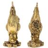 3.94in/10cm Mini Brass Rooster Statue - Chinese Zodiac Feng Shui Ornament for Luck, Wealth & Home Decor, Handcrafted Metal Rooster Figurine for Office & Collection view 1