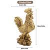 3.94in/10cm Mini Brass Rooster Statue - Chinese Zodiac Feng Shui Ornament for Luck, Wealth & Home Decor, Handcrafted Metal Rooster Figurine for Office & Collection view 2