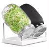 SBMKK Seed Sprouting Jar Kit - 2 Wide Mouth Mason Jars with 316 Stainless Steel Sprouting Lids Covers, Drip Tray and Stand for Growing Broccoli Alfalfa Beans Sprout (Two Jars) view 1