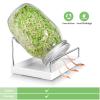 SBMKK Seed Sprouting Jar Kit - 2 Wide Mouth Mason Jars with 316 Stainless Steel Sprouting Lids Covers, Drip Tray and Stand for Growing Broccoli Alfalfa Beans Sprout (Two Jars) view 3