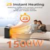 BREEZOME Space Heater, 1500W Fast Heating Heaters for Indoor Use, Portable Ceramic Electric Heaters for Home with Thermostat, 90 Oscillating, Remote view 2