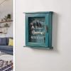 SGerste Vintage Style Wall Mounted Wooden Key Holder Storage Box Key Cabinet for Easy Collection 21x6x25cm (Blue) view 2