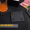 24 Pack Square Slate Drink Coasters, VIBRATITE 4 Inch Black Slate Stone Coasters Bulk Cup Coaster Laser Engraving Blanks with Anti-Scratch Bottom for Drink Coffee Bar Kitchen Home Decor view 4