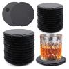 24 Pack Round Slate Drink Coasters, VIBRATITE 4 Inch Black Slate Stone Coasters Bulk Cup Coasters Laser Engraving Blanks with Anti-Scratch Bottom for Drink Coffee Bar Kitchen Home Decor view 1