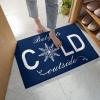 Edwiinsa Christmas Snowflake Plush Rug Non Slip Bath Mat, Baby It's Cold Outside Winter Navy Blue Soft Shaggy Long Fur Fuzzy Bath Rugs 24" x 35", Carpet Mat for Bathroom Shower Home view 3