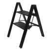 LiGuVCY 2 Step Ladder Folding Ladder Stool, Anti-Slip Folding Step Stool Ladder with Expanded Pedal,for Home and Office Use, Kitchen Step Stool 330lb Capacity, Black view 1