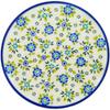 Polmedia Polish Pottery Lunch Plate - Forget-me-not Field Pattern Handmade in Boleslawiec Poland + Certificate of Authenticity view 1
