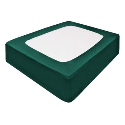 Silver Cotton Mattress Protector Encasement, Box Spring Cover Cal-King Size - 100% Egyptian Cotton Wrap Around 4 Sides Bed Skirt Box Springs up to 24 - Cal-King, Teal Green