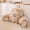 A Nice Night Faux Fur Reading Pillow Bed Wedge Large Adult Children Backrest with Arms Back Support for Sitting Up in Bed/Couch for Bedrest, Tie Dyed Khaki view 1