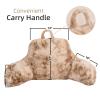 A Nice Night Faux Fur Reading Pillow Bed Wedge Large Adult Children Backrest with Arms Back Support for Sitting Up in Bed/Couch for Bedrest, Tie Dyed Khaki view 2
