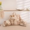 A Nice Night Faux Fur Reading Pillow Bed Wedge Large Adult Children Backrest with Arms Back Support for Sitting Up in Bed/Couch for Bedrest, Tie Dyed Khaki view 3