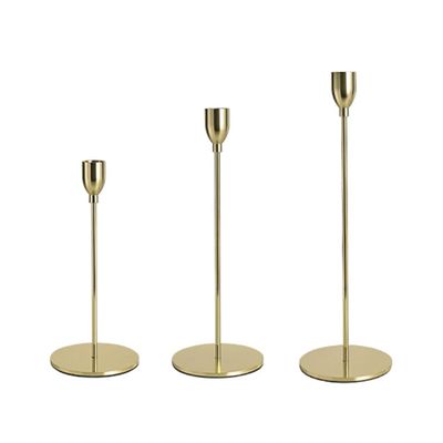 Candle Holder Modern Minimalist Metal Conical Candle Holder, 3-Piece Home Dining Table Decorations