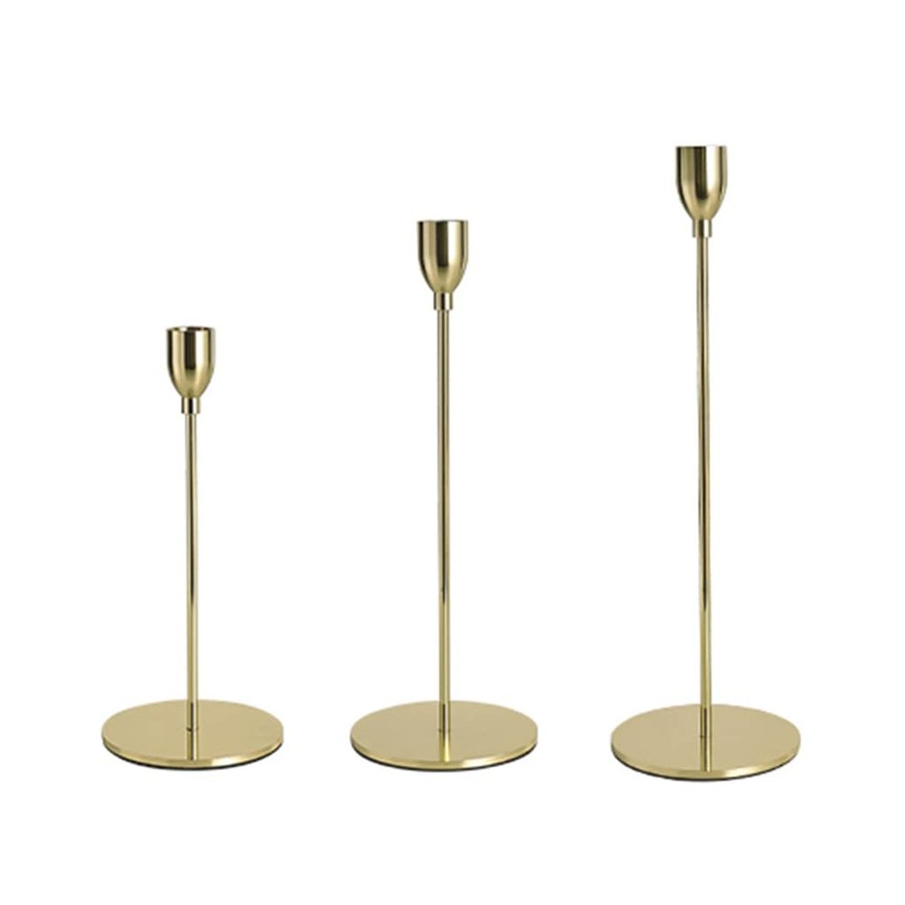 Candle Holder Modern Minimalist Metal Conical Candle Holder, 3-Piece Home Dining Table Decorations