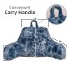 A Nice Night Faux Fur Reading Pillow Bed Wedge Large Adult Children Backrest with Arms Back Support for Sitting Up in Bed/Couch for Bedrest,Tie Dyed Navy view 2
