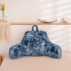 A Nice Night Faux Fur Reading Pillow Bed Wedge Large Adult Children Backrest with Arms Back Support for Sitting Up in Bed/Couch for Bedrest,Tie Dyed Navy view 3