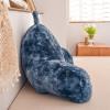 A Nice Night Faux Fur Reading Pillow Bed Wedge Large Adult Children Backrest with Arms Back Support for Sitting Up in Bed/Couch for Bedrest,Tie Dyed Navy view 4