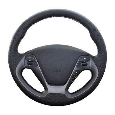 MUEdie for Kia K3 2013 K2 Rio 2015 2016 Ceed Cee'd 2012 2017 Cerato 2013 2017 Car Steering Wheel Cover Wrap Genuine Leather Braid