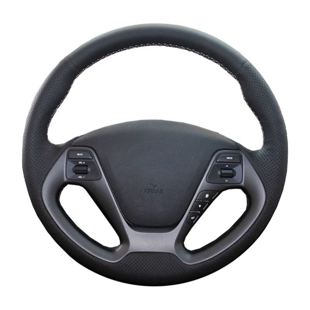 MUEdie for Kia K3 2013 K2 Rio 2015 2016 Ceed Cee'd 2012 2017 Cerato 2013 2017 Car Steering Wheel Cover Wrap Genuine Leather Braid
