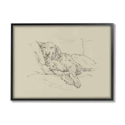 Stupell Industries Peaceful Resting Labrador Dog Pencil Sketch Drawing, Design by Ethan Harper