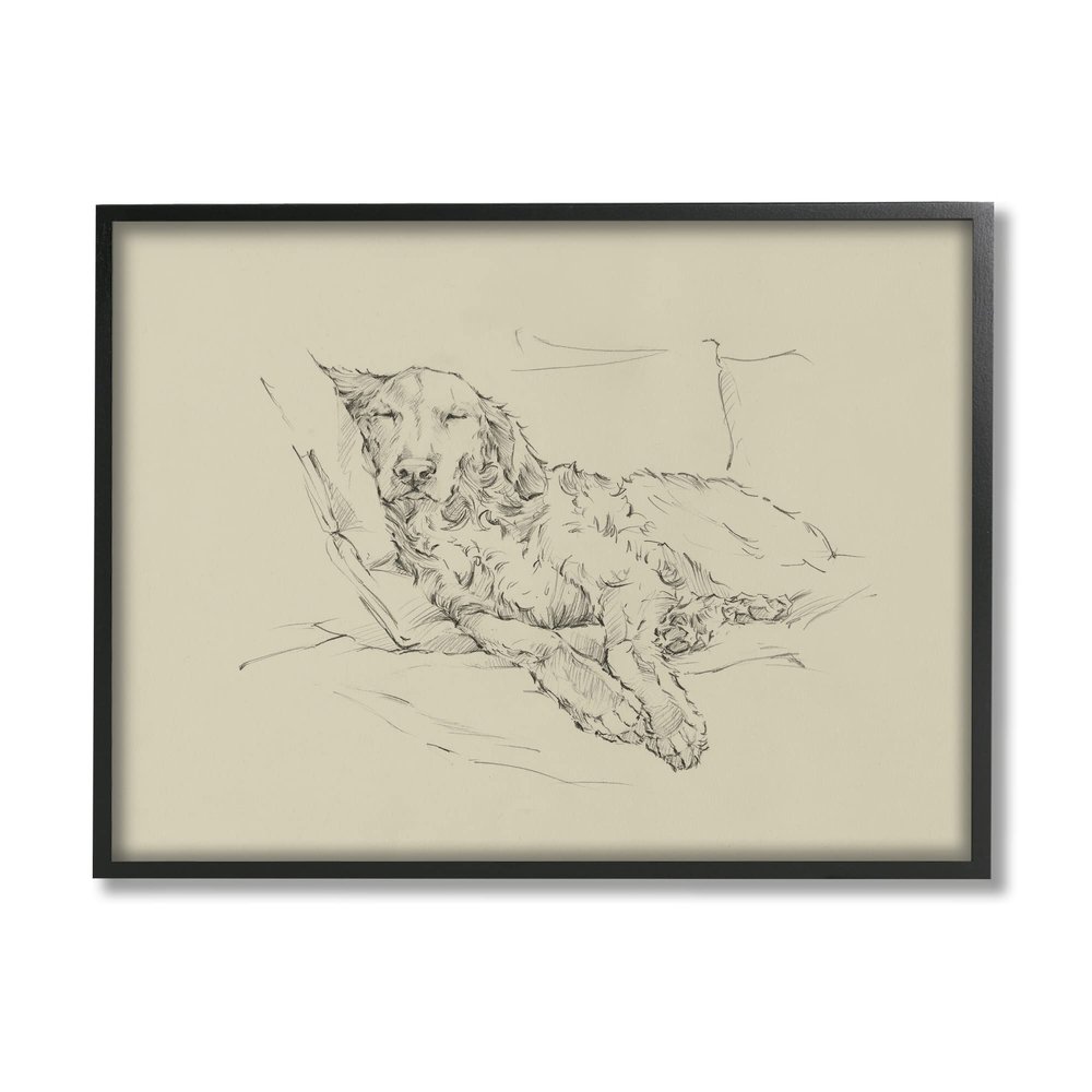 Stupell Industries Peaceful Resting Labrador Dog Pencil Sketch Drawing, Design by Ethan Harper