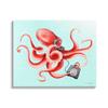 Stupell Industries Red Ombre Octopus Tentacles Retro Rotary Phone, Design by Amelie Legault, 20 x 16, Gallery Wrapped Canvas view 1
