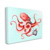 Stupell Industries Red Ombre Octopus Tentacles Retro Rotary Phone, Design by Amelie Legault, 20 x 16, Gallery Wrapped Canvas view 2