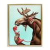 Vintage Moose Telephone Retro Animal, 17 x 21 Inch Canvas in Floater Frame view 1