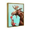 Vintage Moose Telephone Retro Animal, 17 x 21 Inch Canvas in Floater Frame view 2