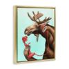 Vintage Moose Telephone Retro Animal, 17 x 21 Inch Canvas in Floater Frame view 3