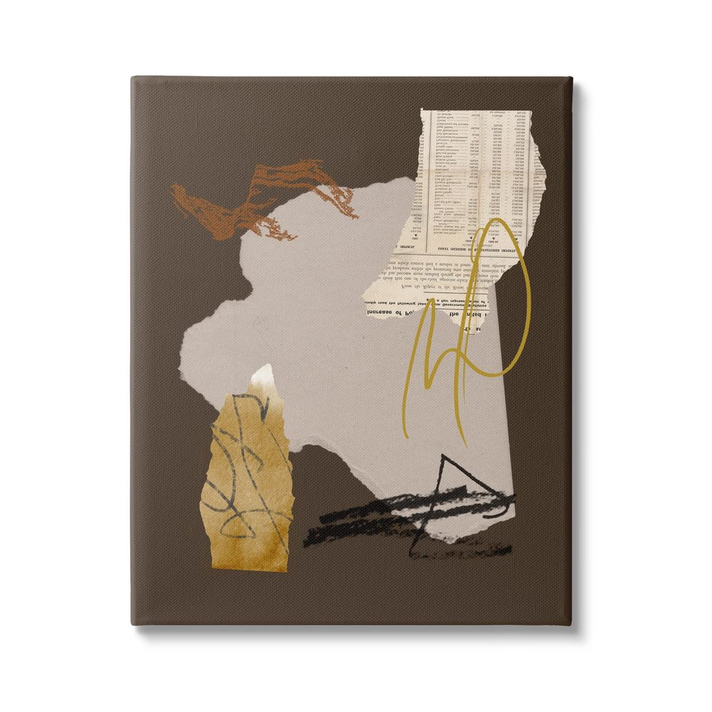 Stupell Industries Abstract Layered Paper Clippings Collage Modern Design, Design by Melissa Wang