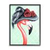 Stupell Industries Classy Flamingo Vintage Black Floral Hat Green Pattern, Design by Amelie Legault view 1