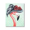 Stupell Industries Classy Flamingo Vintage Black Floral Hat Green Pattern, Design by Amelie Legault view 1