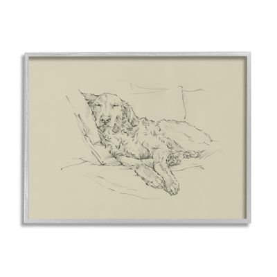 Stupell Industries Peaceful Resting Labrador Dog Pencil Sketch Drawing, Design by Ethan Harper