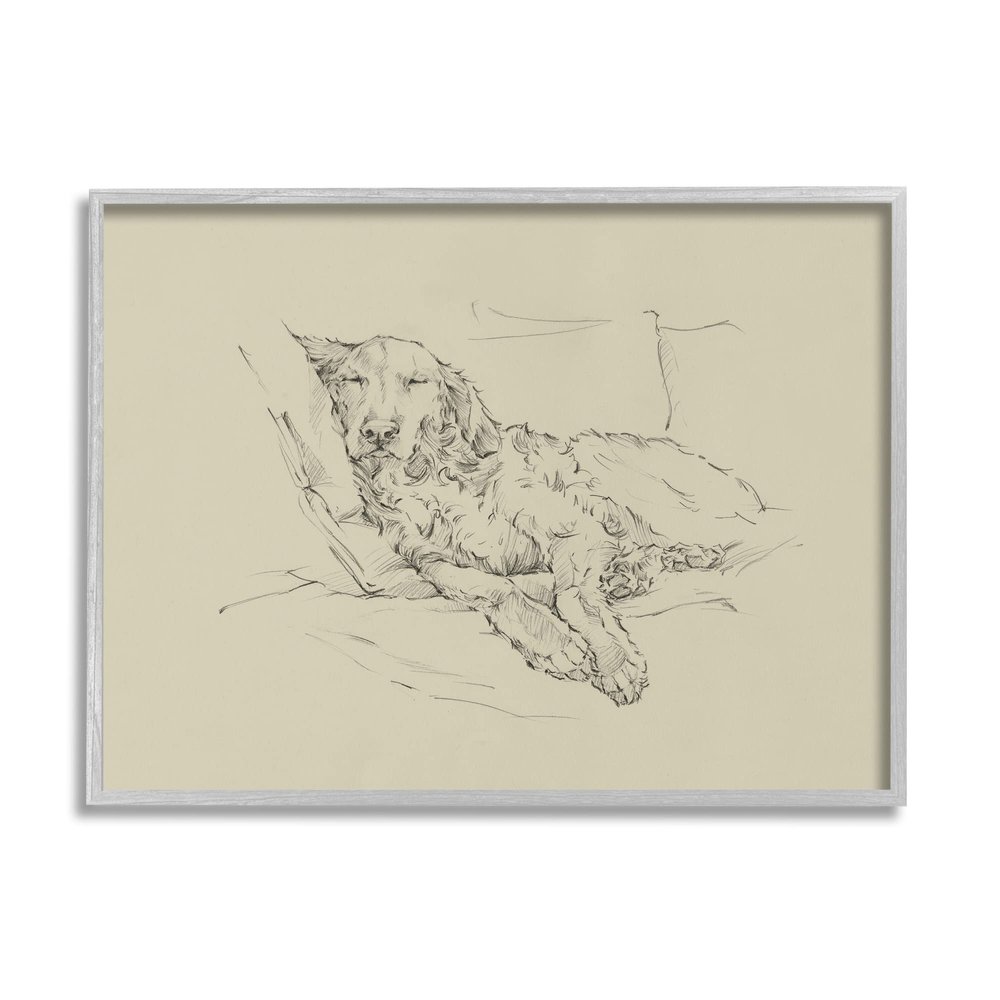 Stupell Industries Peaceful Resting Labrador Dog Pencil Sketch Drawing, Design by Ethan Harper