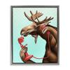 Vintage Moose Telephone Retro Animal, 17 x 21 Inch Canvas in Floater Frame view 1