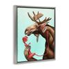 Vintage Moose Telephone Retro Animal, 17 x 21 Inch Canvas in Floater Frame view 3