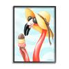 Stupell Industries Summertime Flamingo Sun Hat Enjoying Ice Cream Cone, Design by Amelie Legault view 1